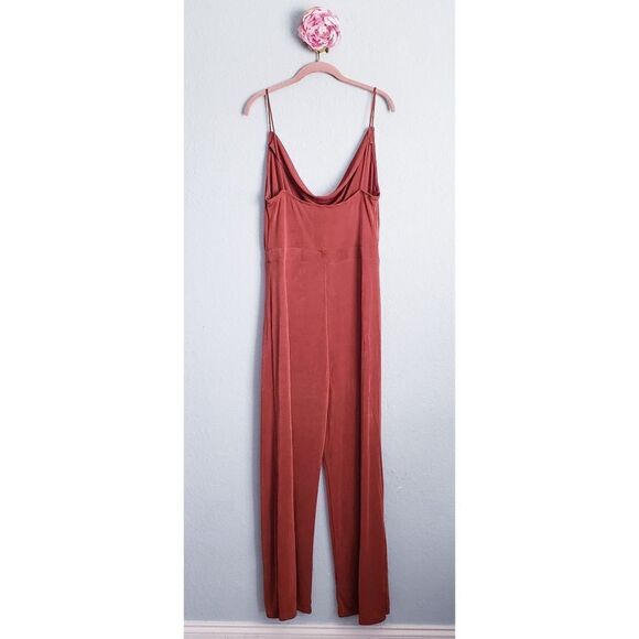 SHEIN Rust Draped Front Cami Jumpsuit - Picture 3 of 8